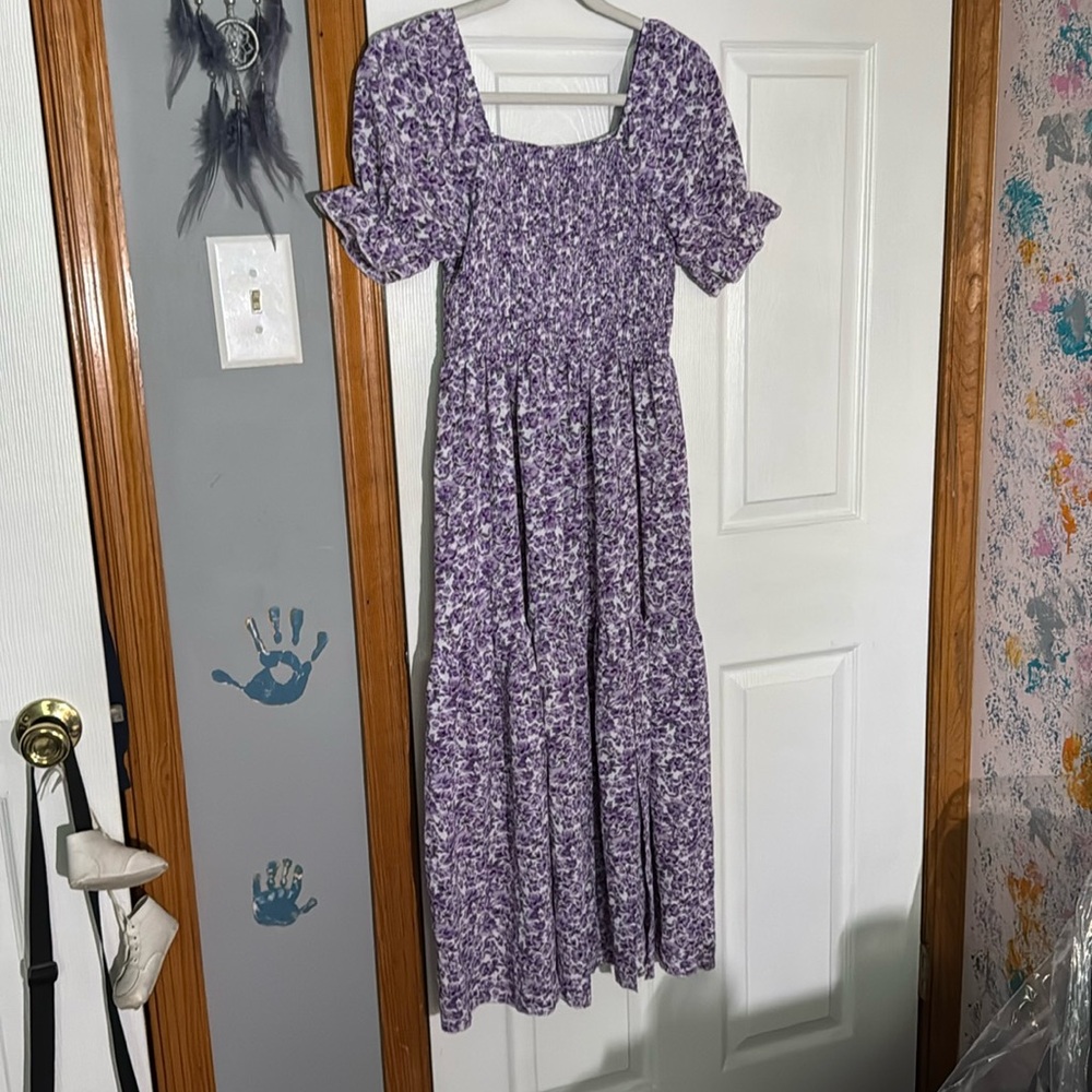 Purple Floral Maxi Dress